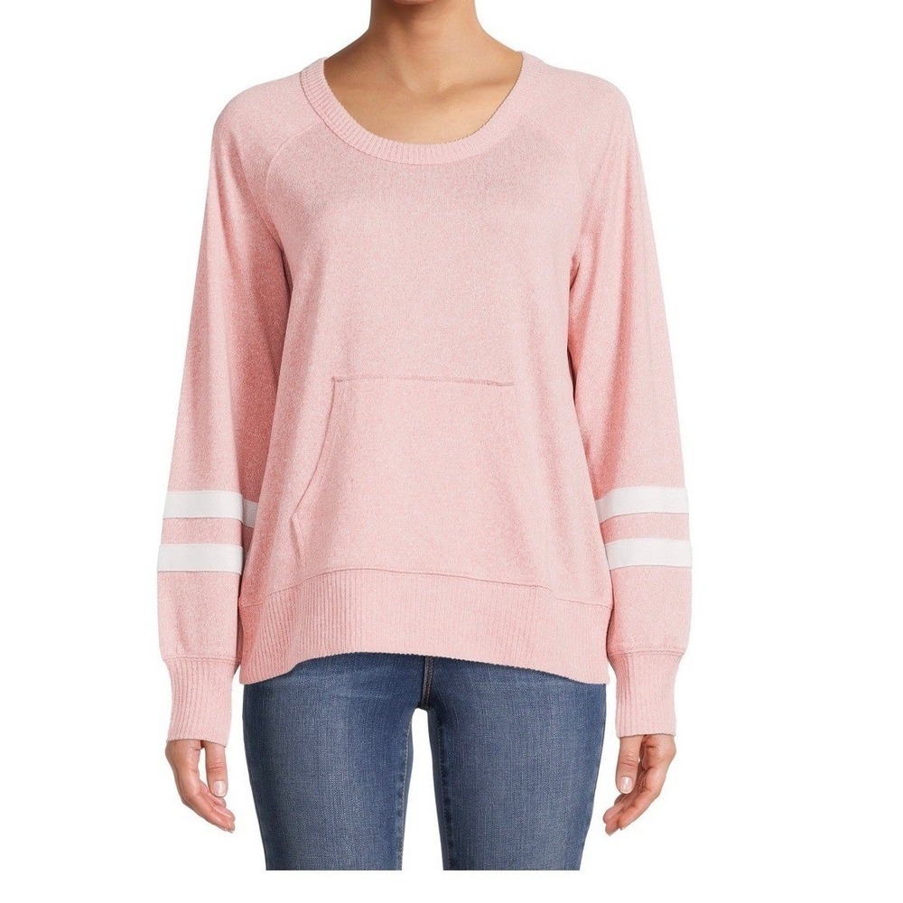 NWT No‎ Boundaries Juniors' Pink & White Open Back Pullover – Size Small
